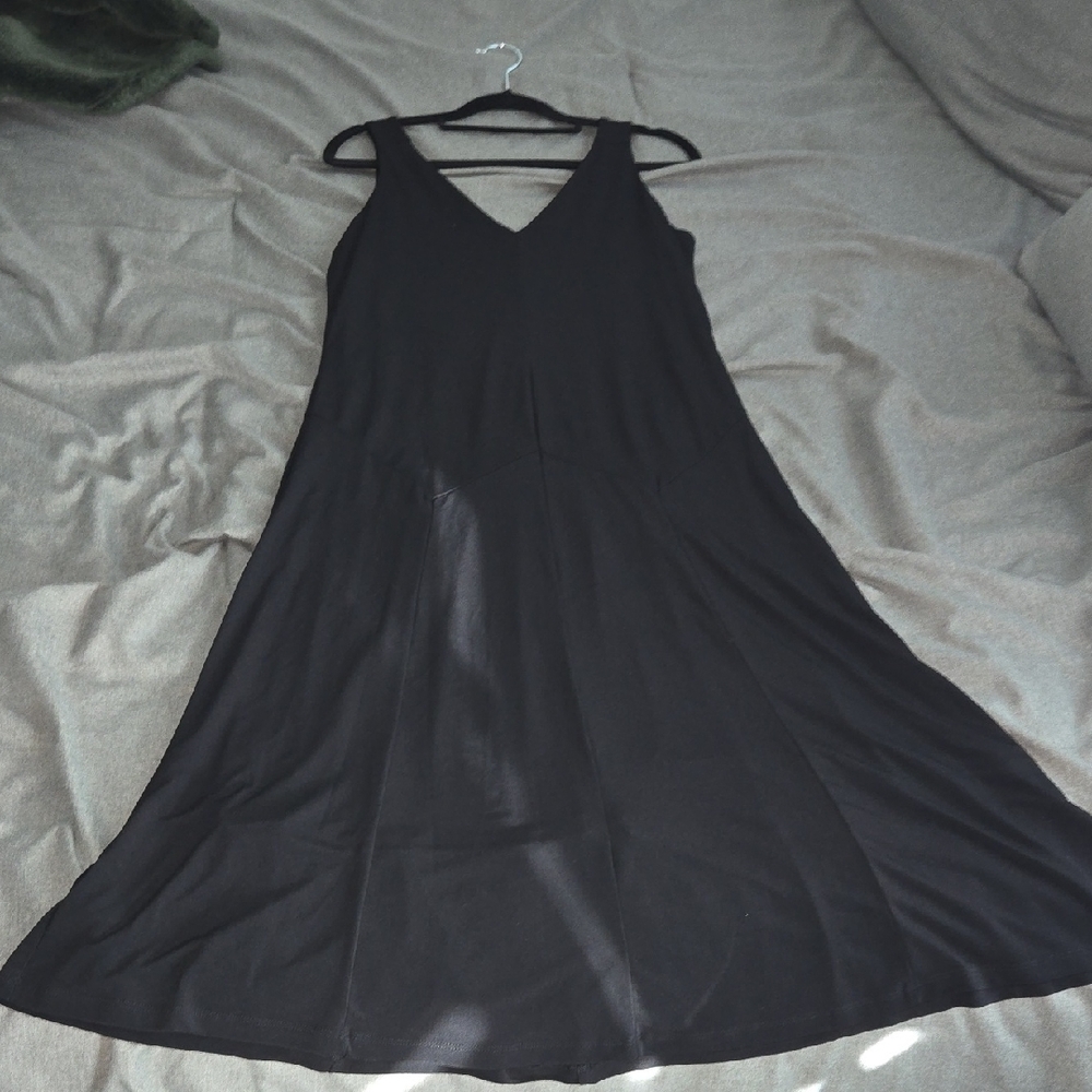 Banana Republic Black Midi Flare Dress